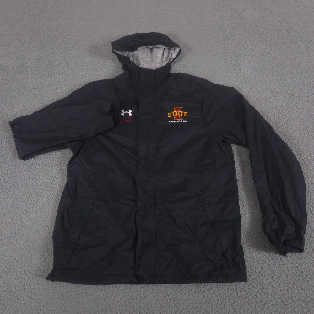 Under Armour Jacket Mens Medium Black Storm Ace Rain Iowa State Lacrosse Ripstop